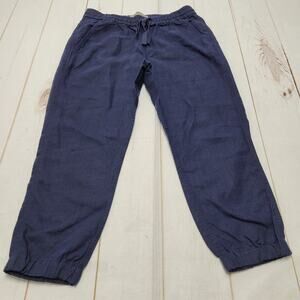 Point sur navy blue linen jogger pants petite